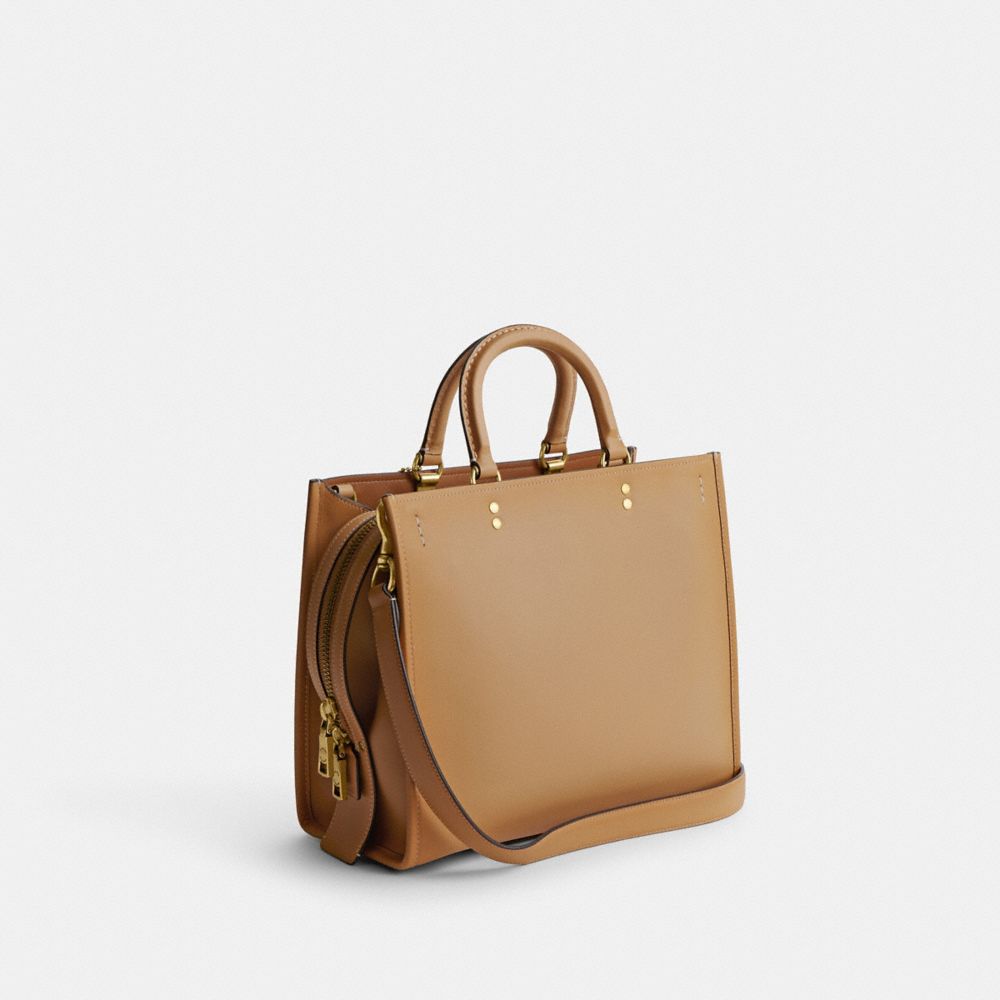 Bolsa de Mano Coach Rogue Glovetanned Leather Mujer Beige | CL_CH39396