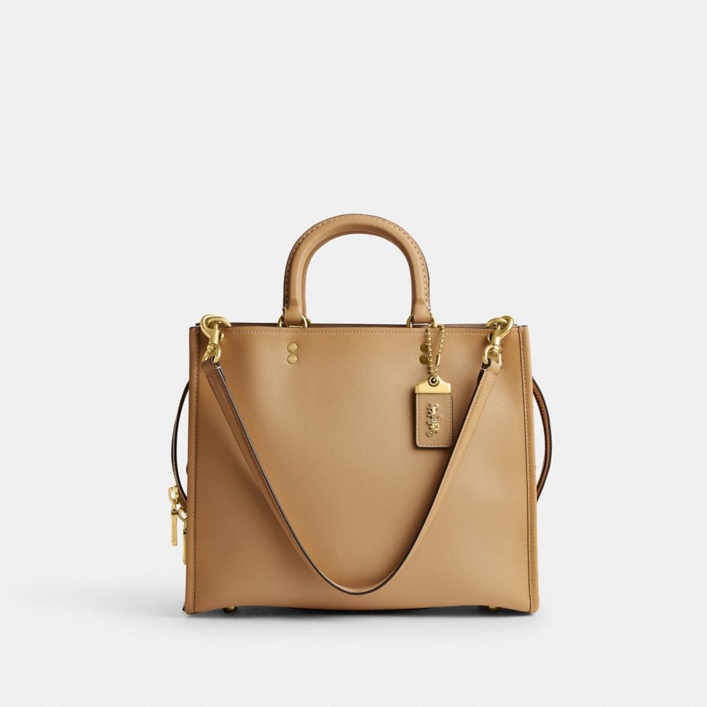 Bolsa de Mano Coach Rogue Glovetanned Leather Mujer Beige | CL_CH39396