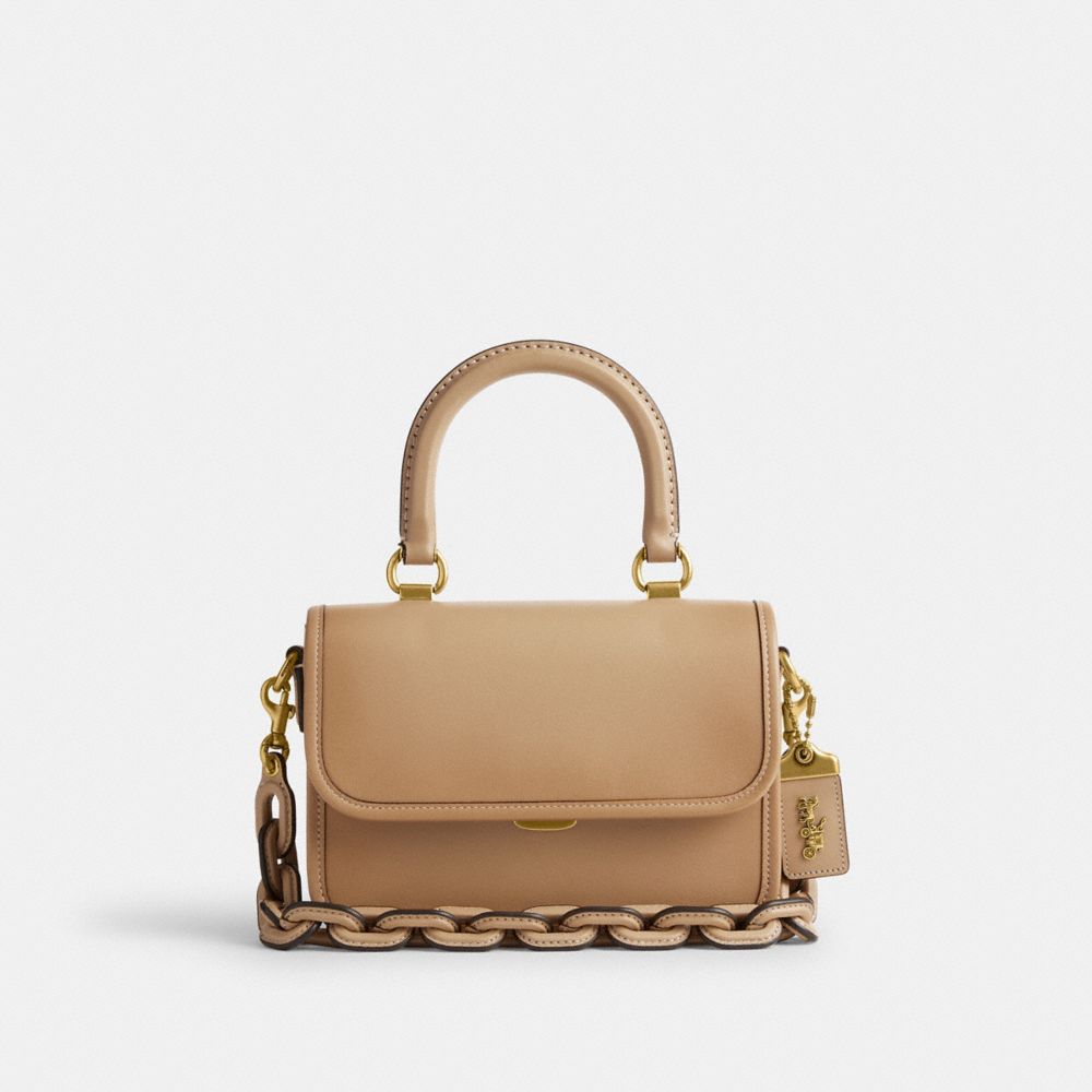 Bolsa de Mano Coach Rogue Top Handle Glovetanned Leather Mujer Beige | CL_CH50411