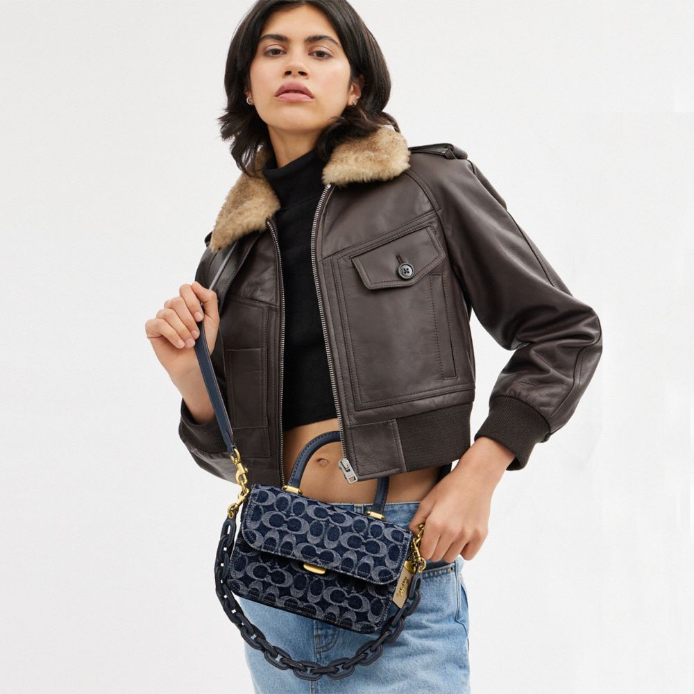 Bolsa de Mano Coach Rogue Top Handle In Signature Denim Denim Mujer Azules | CL_CH51547