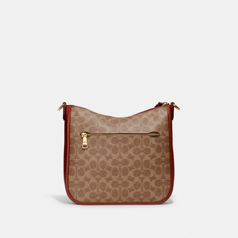 Bolsas Hombro Coach Chaise In Signature Canvas Brass Mujer Marrones Rojas | CL_CH31002