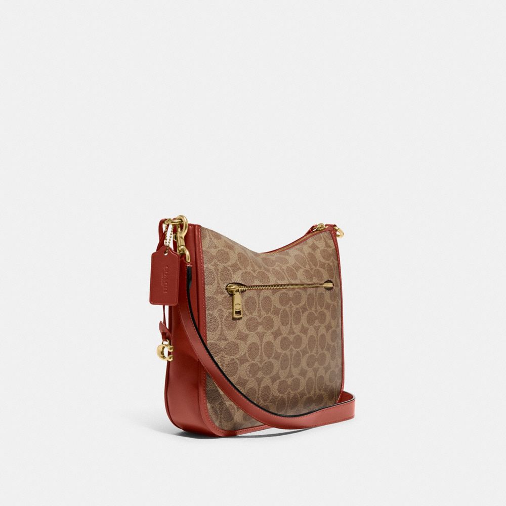 Bolsas Hombro Coach Chaise In Signature Canvas Brass Mujer Marrones Rojas | CL_CH31002