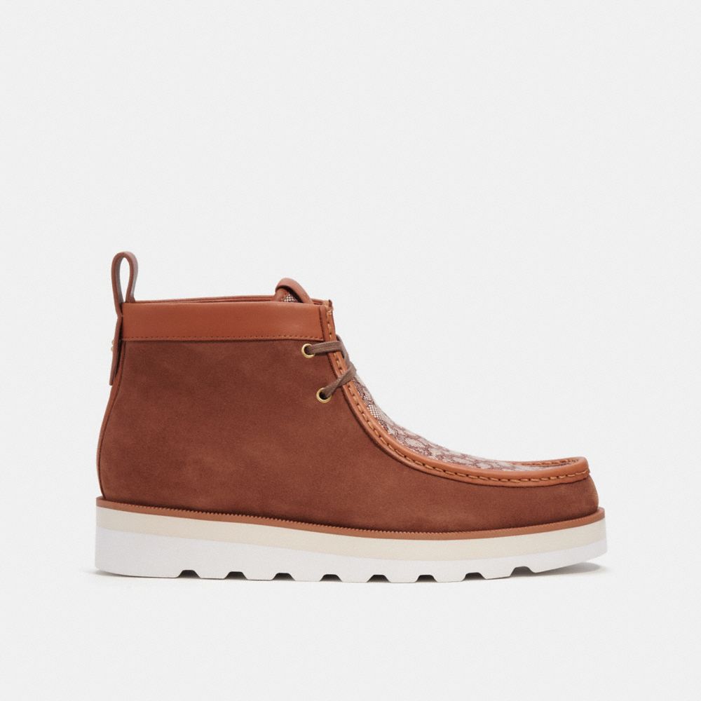 Botas Coach Chukka In Micro Signature Jacquard Hombre Marrones | CL_CH19043