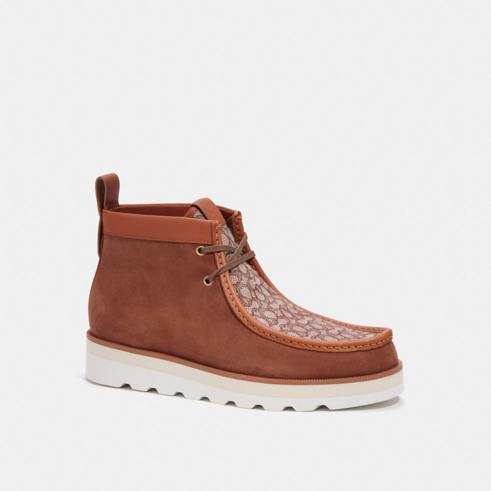 Botas Coach Chukka In Micro Signature Jacquard Hombre Marrones | CL_CH19043