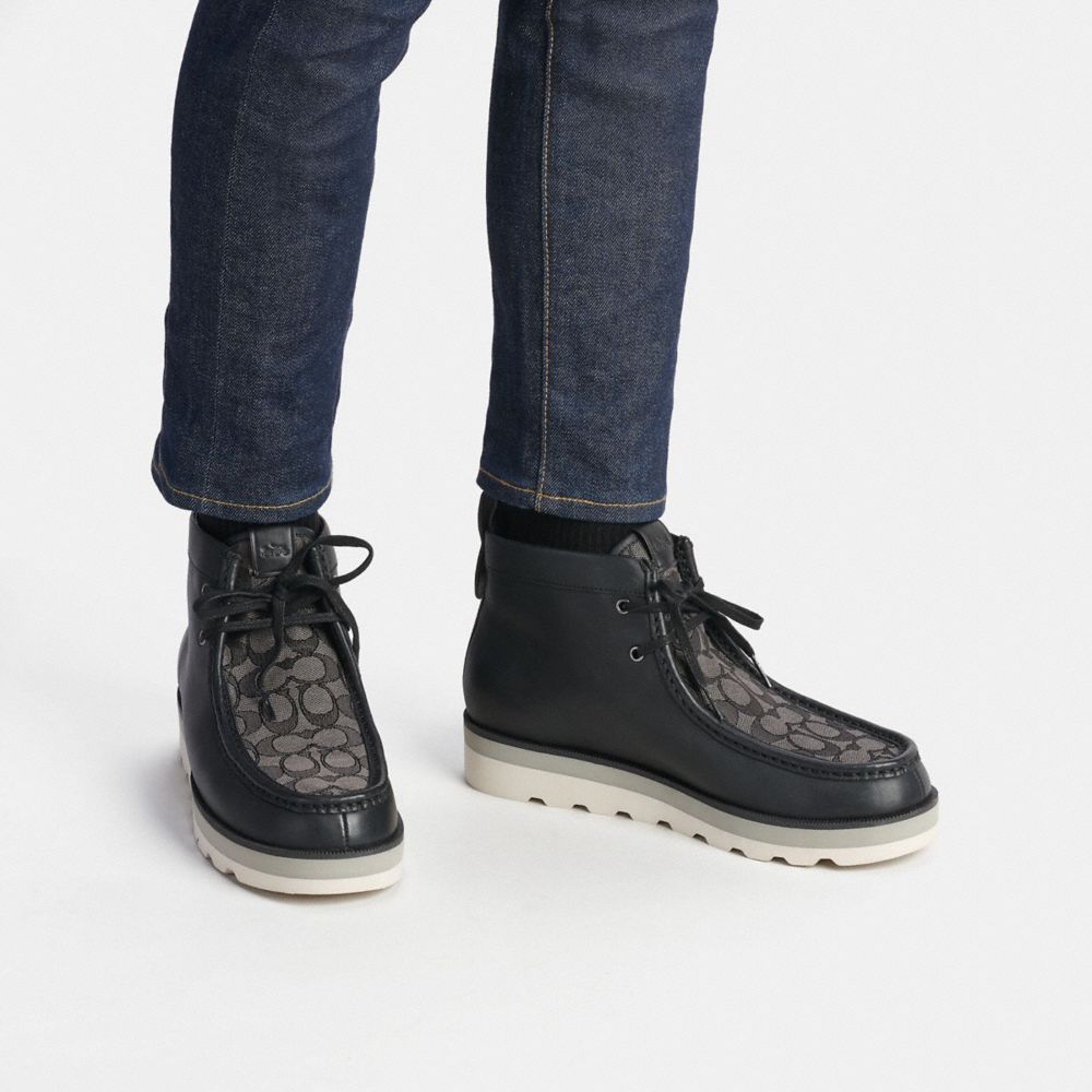 Botas Coach Chukka In Signature Jacquard Hombre Negras | CL_CH53420