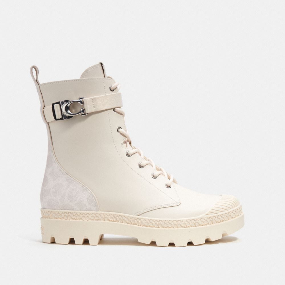 Botas Coach Tucker With Signature Canvas Chalk Hombre Blancas | CL_CH45314