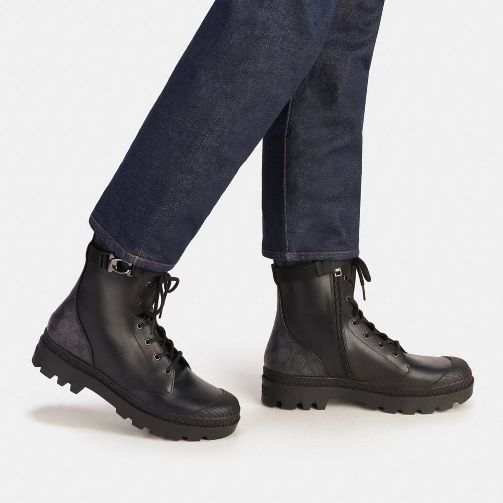 Botas Coach Tucker With Signature Hombre Negras | CL_CH10220