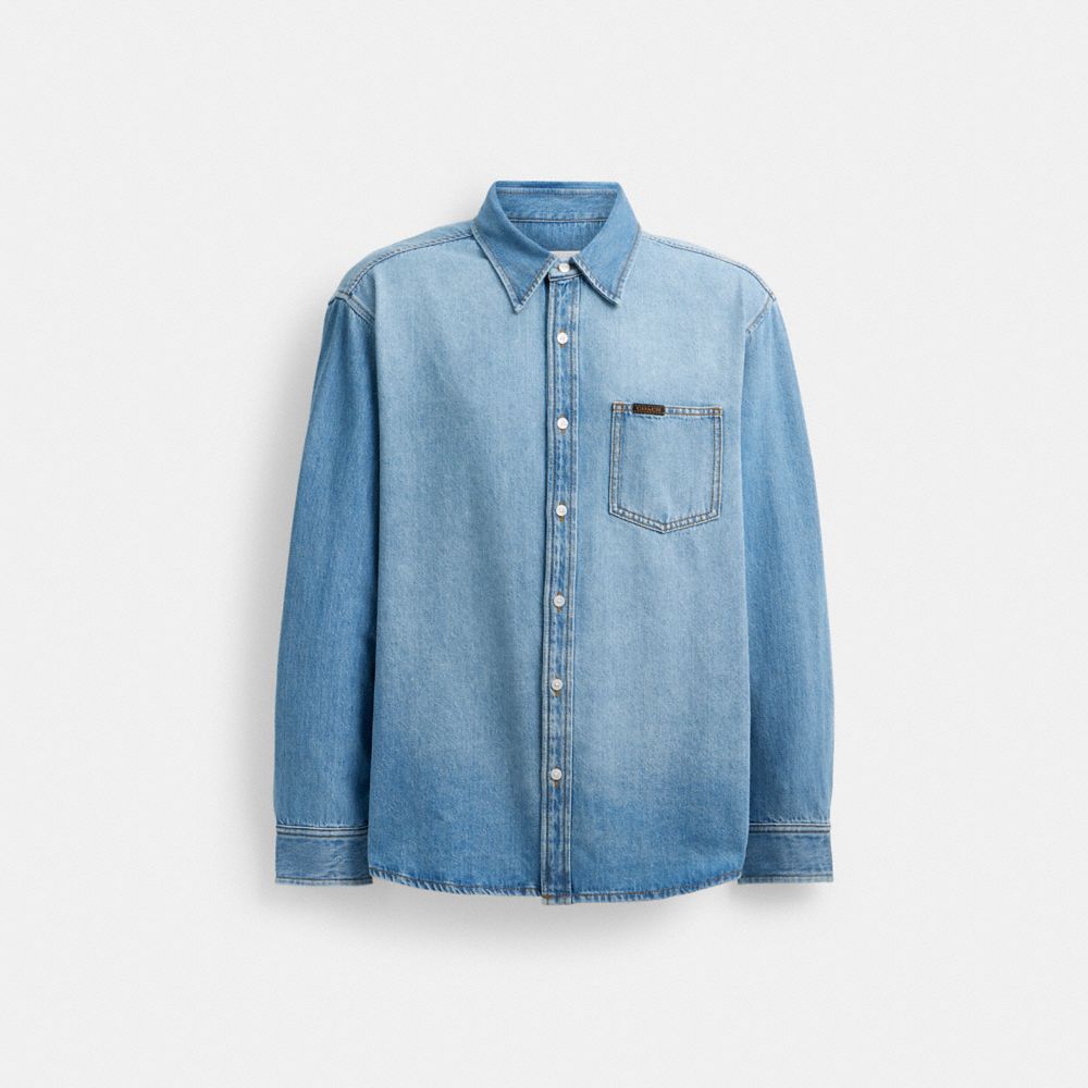 Camisas Coach Denim Hombre Azules | CL_CH27676