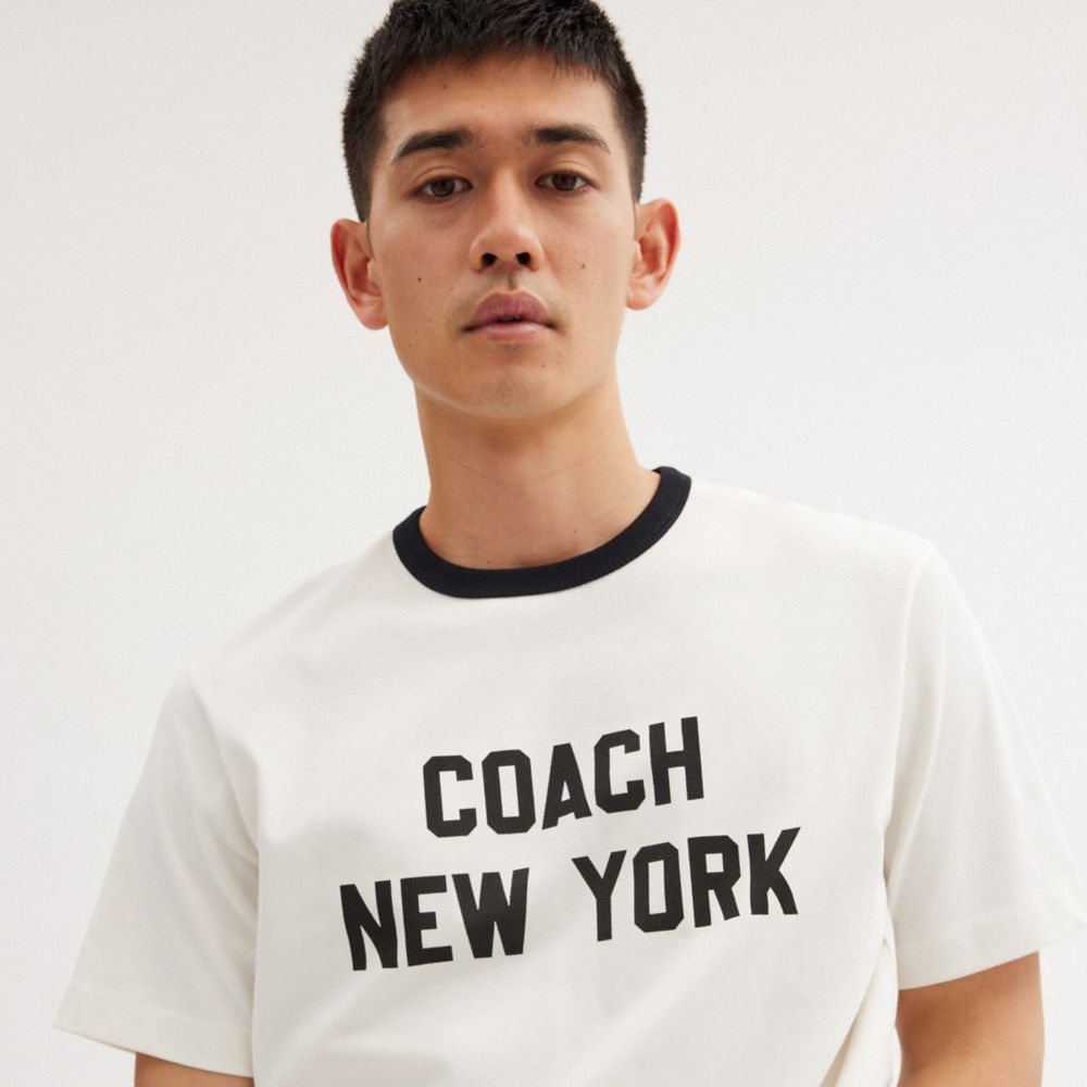 Camiseta Coach New York Hombre Blancas | CL_CH19549