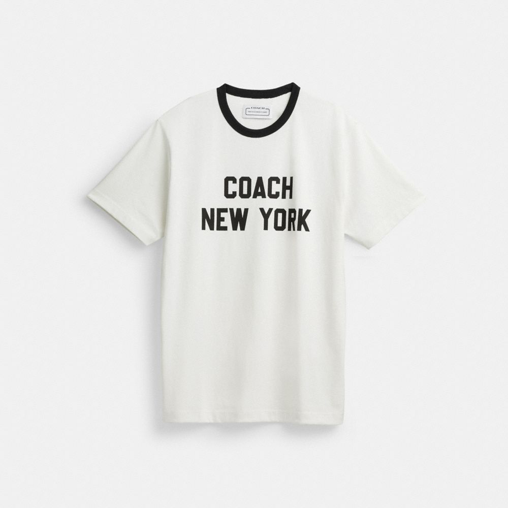 Camiseta Coach New York Hombre Blancas | CL_CH19549