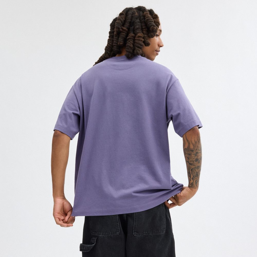 Camiseta Coach Rexy In Organic Cotton Hombre Moradas | CL_CH38323