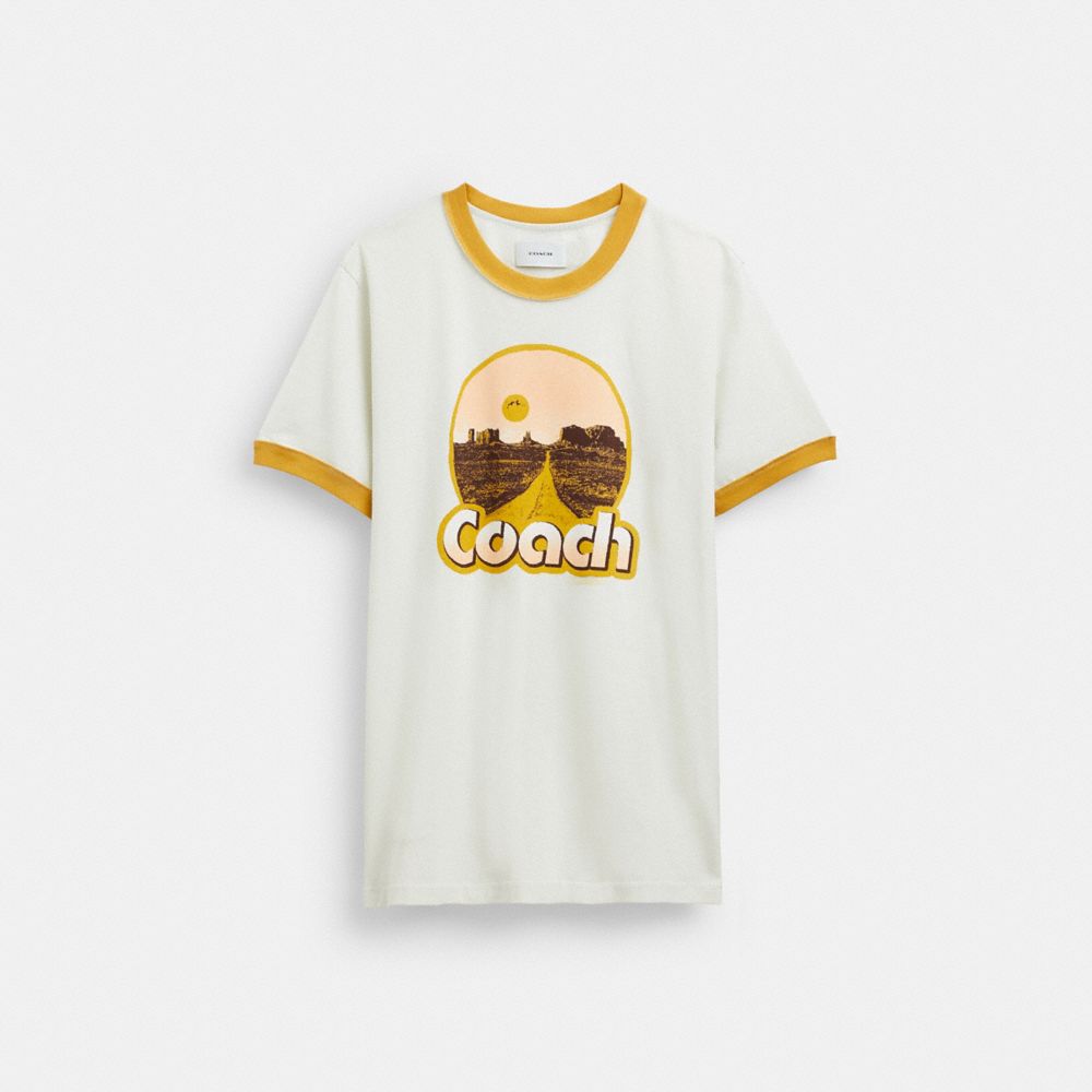 Camiseta Coach Roadside Ringer Hombre Blancas | CL_CH58794