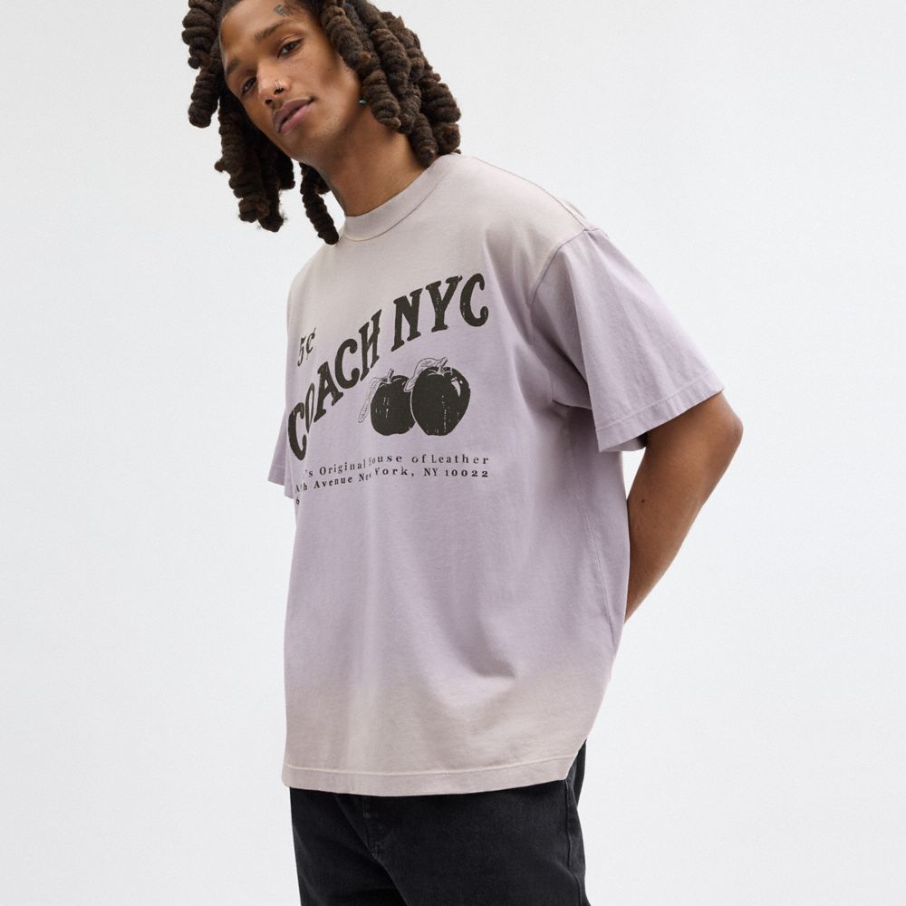 Camiseta Coach Signature Apple Hombre Moradas | CL_CH93178