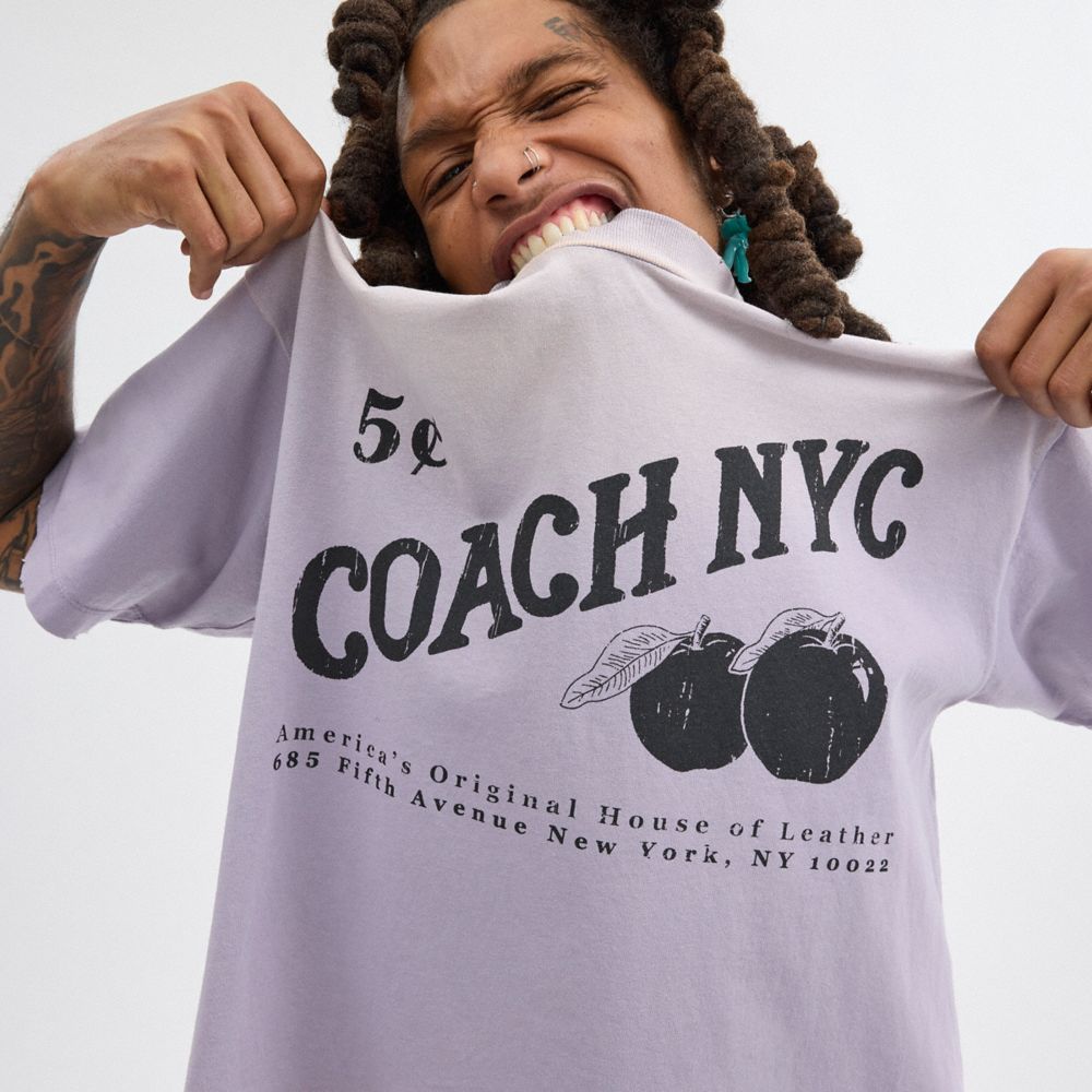 Camiseta Coach Signature Apple Hombre Moradas | CL_CH93178