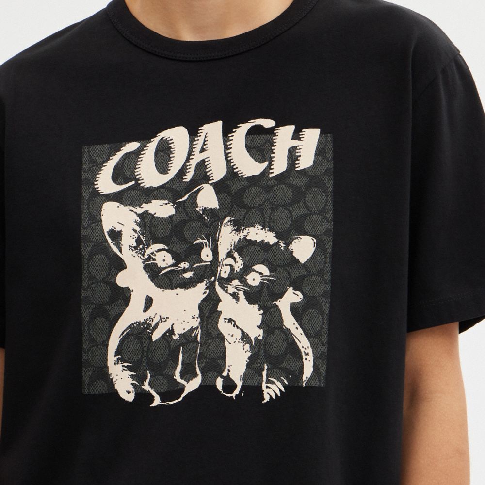 Camiseta Coach The Lil Nas X Drop Signature Cats Hombre Negras | CL_CH30539