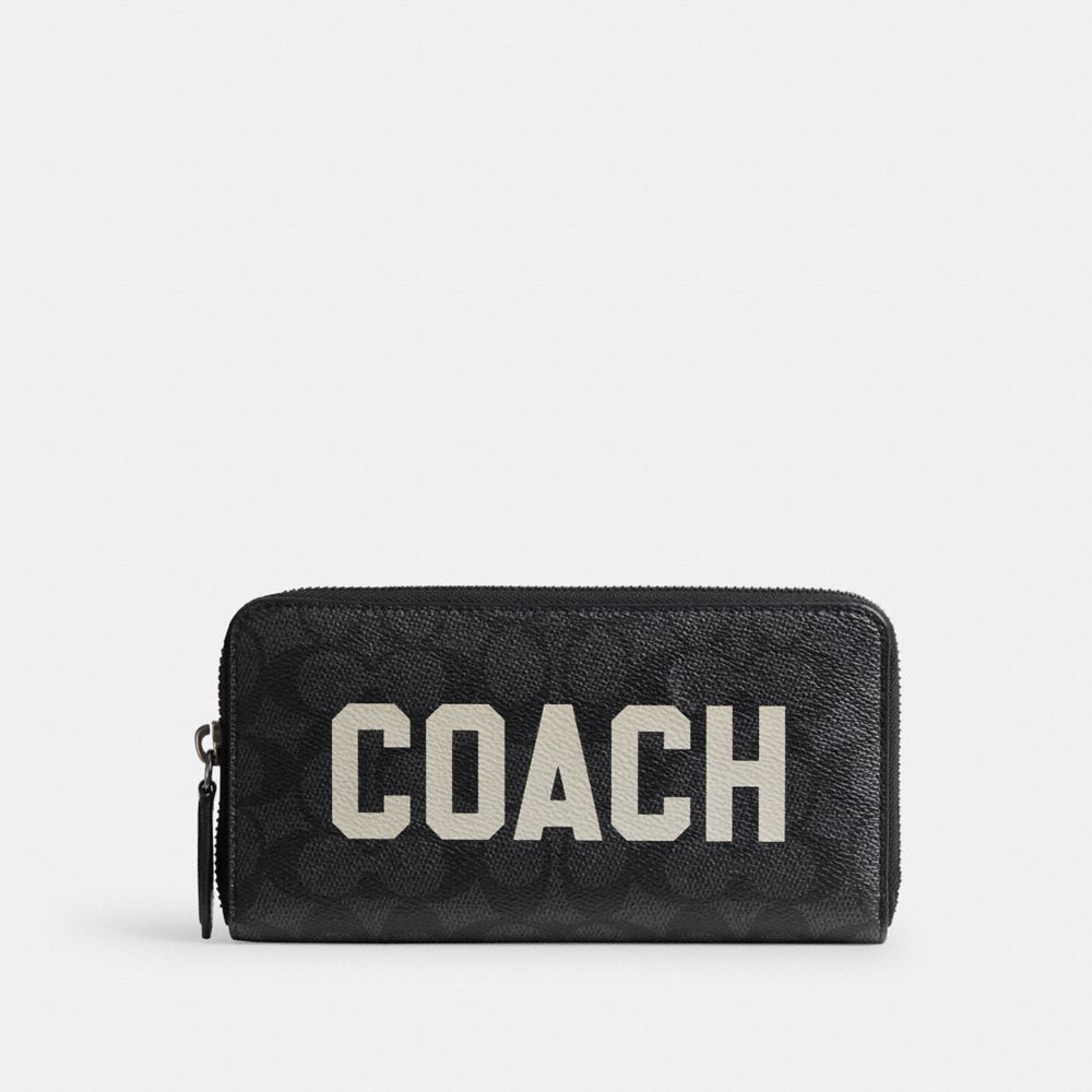 Carteras Grandes Coach Accordion In Signature Canvas With Graphic Hombre Negras | CL_CH17630