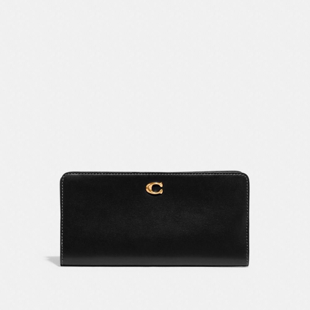 Carteras Grandes Coach Skinny Refined Calf Leather Mujer Negras | CL_CH46854