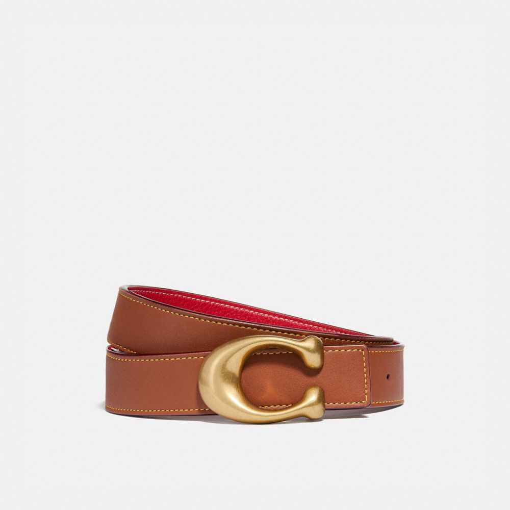 Cinturones Coach C Hardware Reversible Belt 32 Mm Brass Mujer Rojas | CL_CH67541