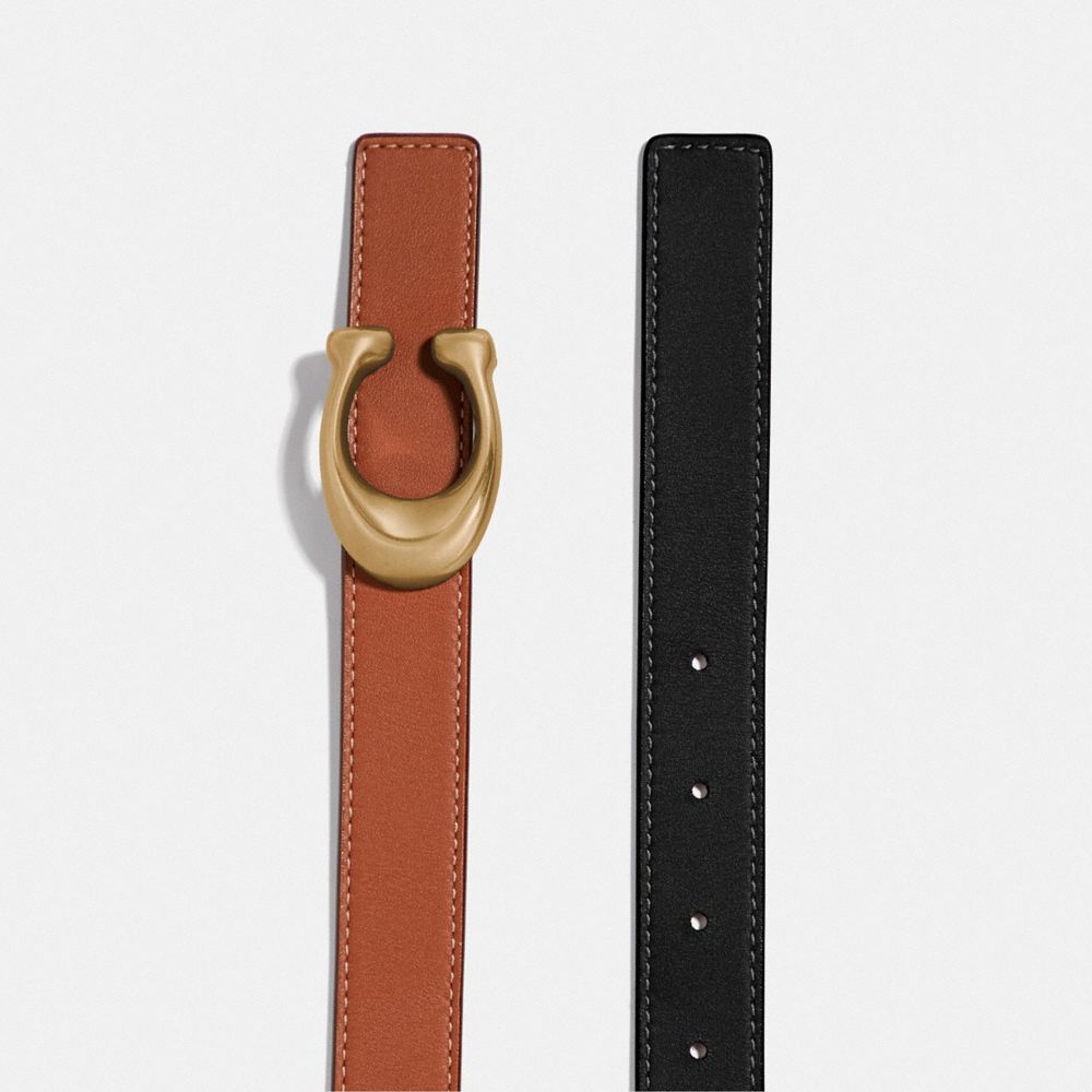 Cinturones Coach C Hardware Reversible Belt 25 Mm Brass Mujer Negras | CL_CH12440