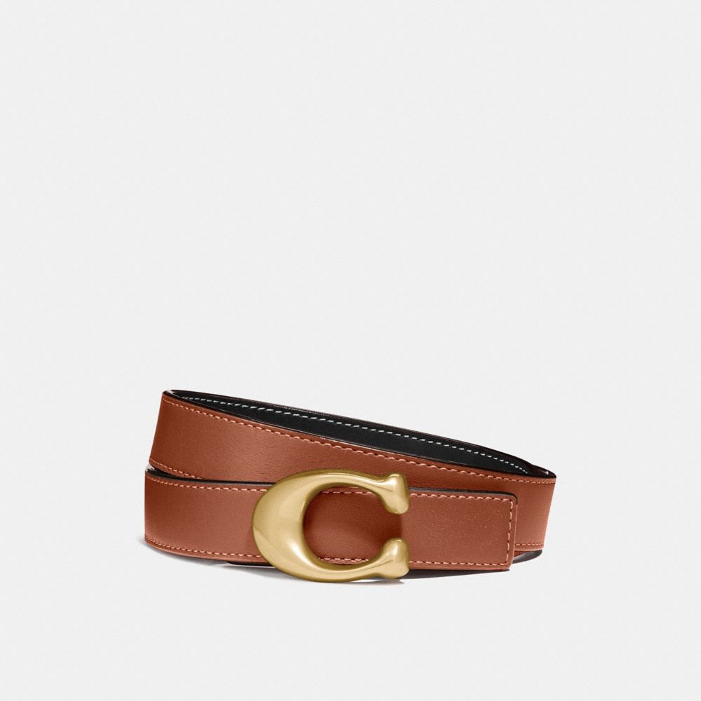 Cinturones Coach C Hardware Reversible Belt 25 Mm Brass Mujer Negras | CL_CH12440