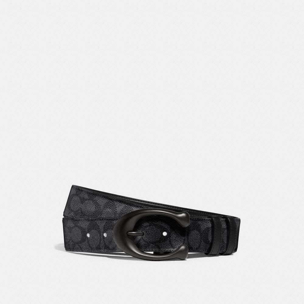 Cinturones Coach Sculpted C Buckle Cut To Size Reversible Belt 40 Mm Hombre Negras Gris | CL_CH34965