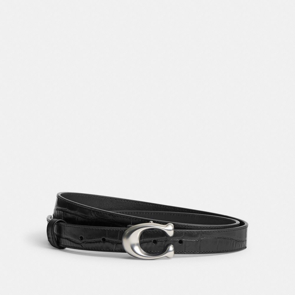 Cinturones Coach Sculpted Signature Buckle Reversible Belt 25 Mm Mujer Negras | CL_CH19717