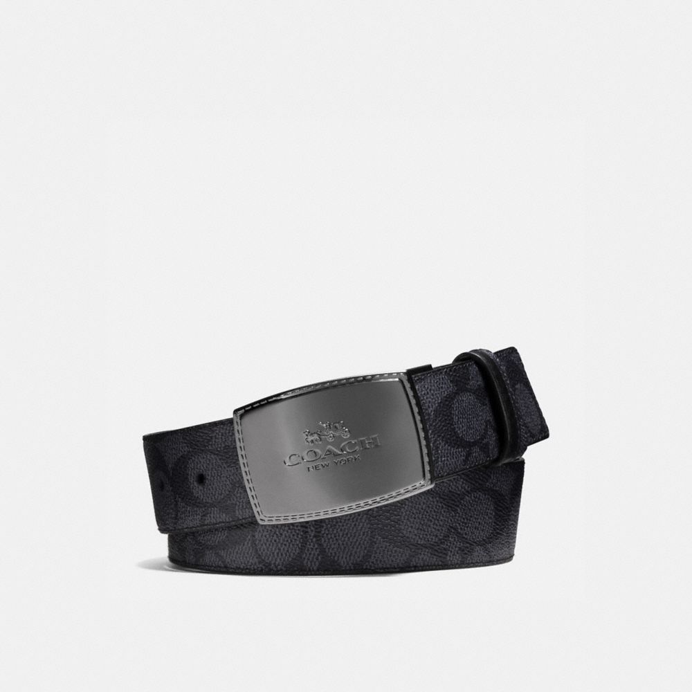 Cinturones Coach Stitched Plaque Buckle Cut To Size Reversible Belt 38 Mm Hombre Gris Negras | CL_CH65694