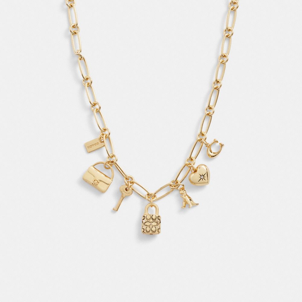 Collar Coach Iconic Charm Chain Mujer Doradas | CL_CH74314