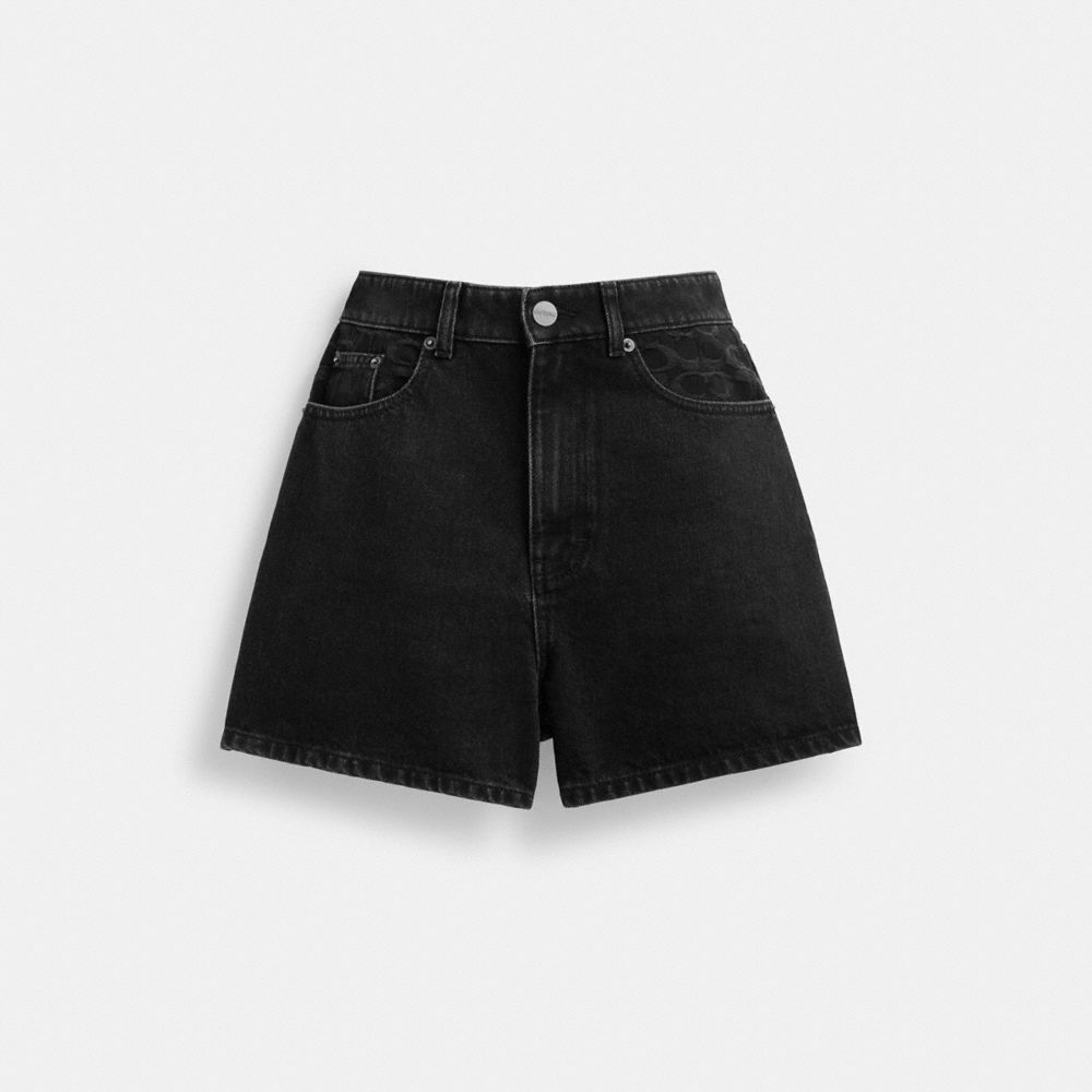 Falda Coach Denim Shorts In Organic Cotton Mujer Azules Negras | CL_CH26362