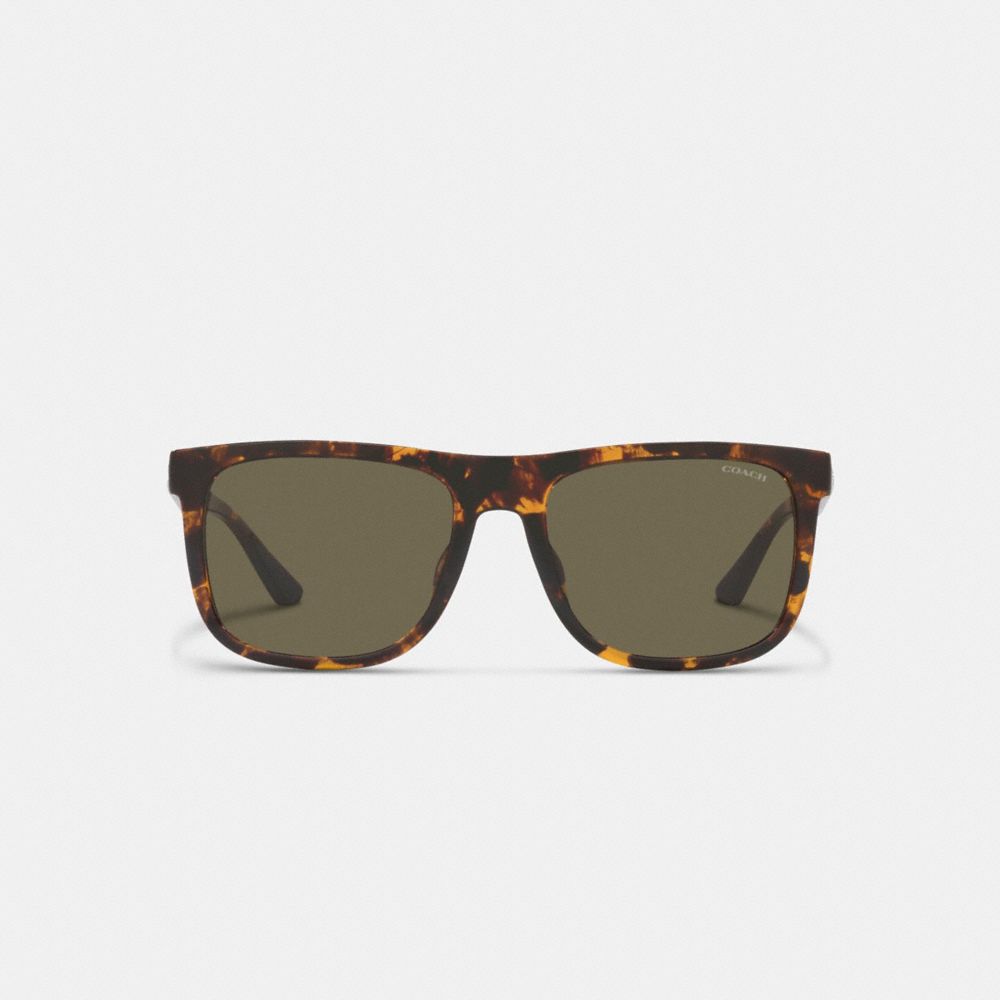 Lentes de Sol Coach Beveled Signature Flat Top Square Hombre Marrones | CL_CH96279