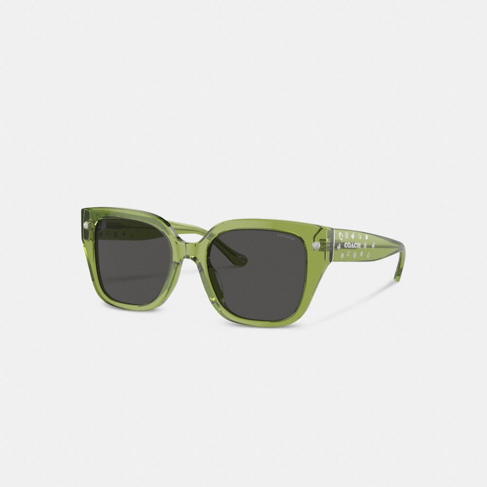 Lentes de Sol Coach Charms Oversized Square Mujer Verde | CL_CH43500