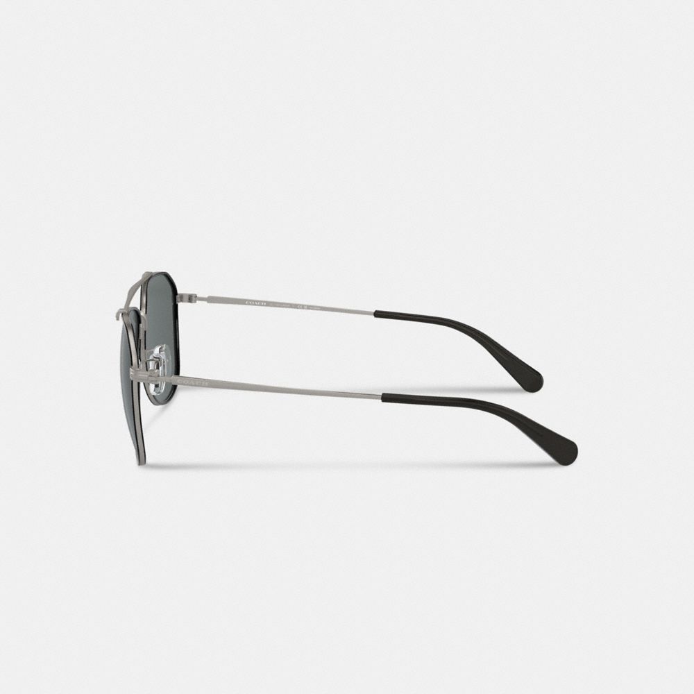 Lentes de Sol Coach Metal Windsor Pilot Hombre Negras Gris | CL_CH94388