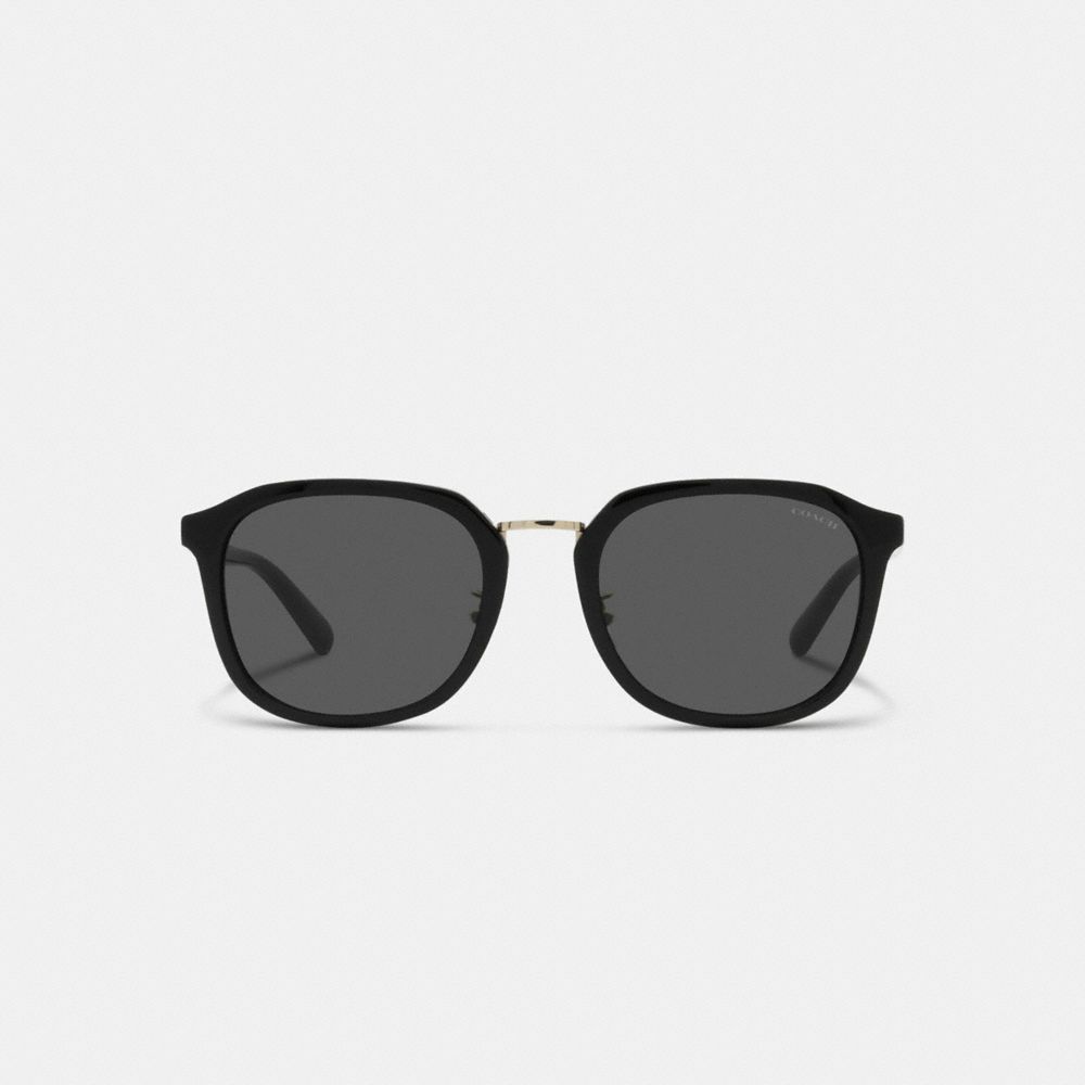 Lentes de Sol Coach Rounded Geometric Hombre Negras | CL_CH20963