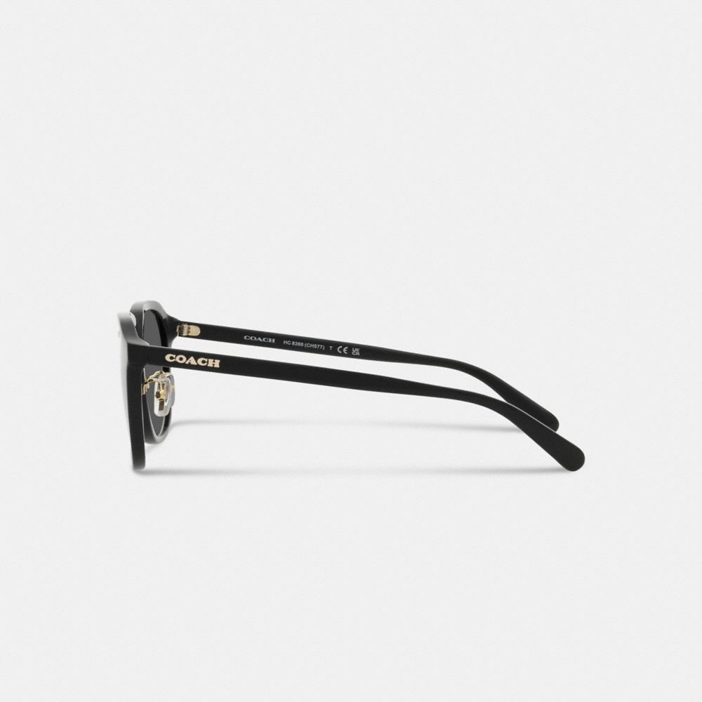 Lentes de Sol Coach Rounded Geometric Hombre Negras | CL_CH20963