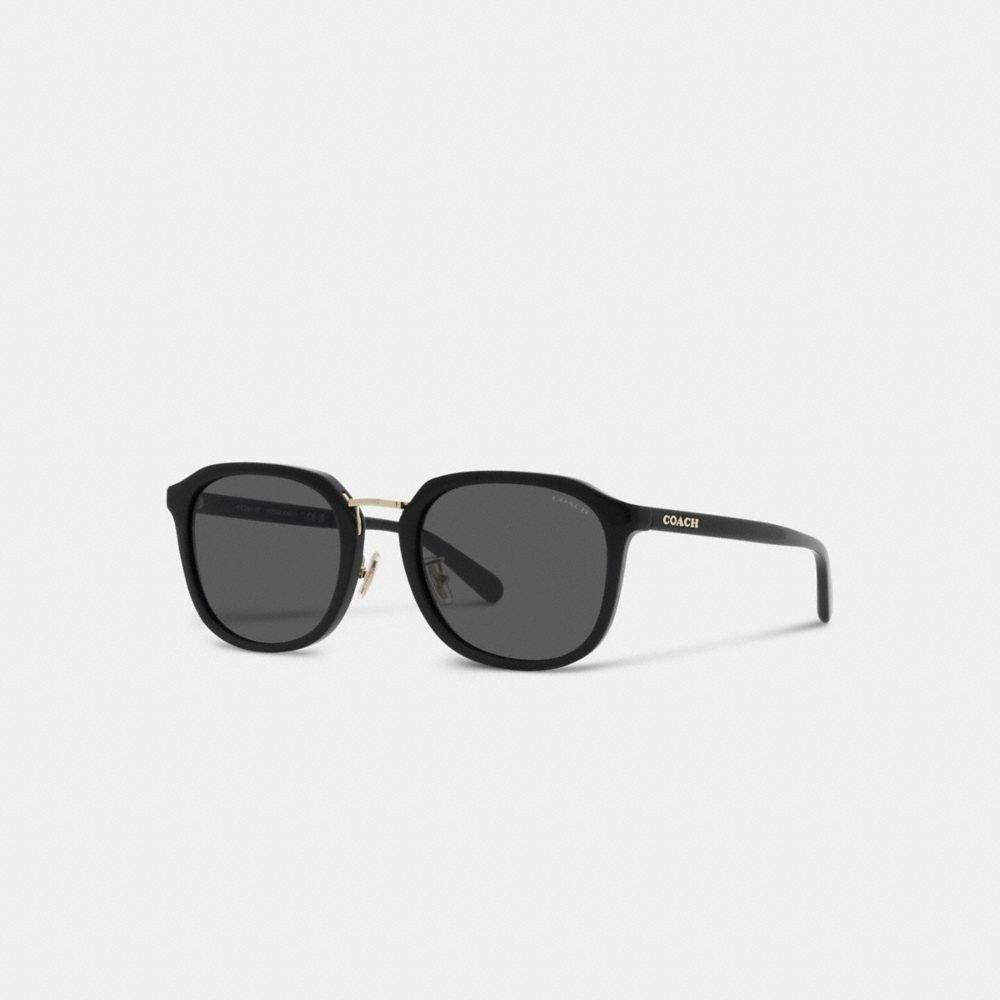 Lentes de Sol Coach Rounded Geometric Hombre Negras | CL_CH20963