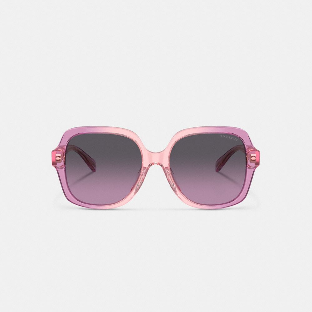 Lentes de Sol Coach Signature Ombré Oversized Square Mujer Rosas Moradas | CL_CH14576