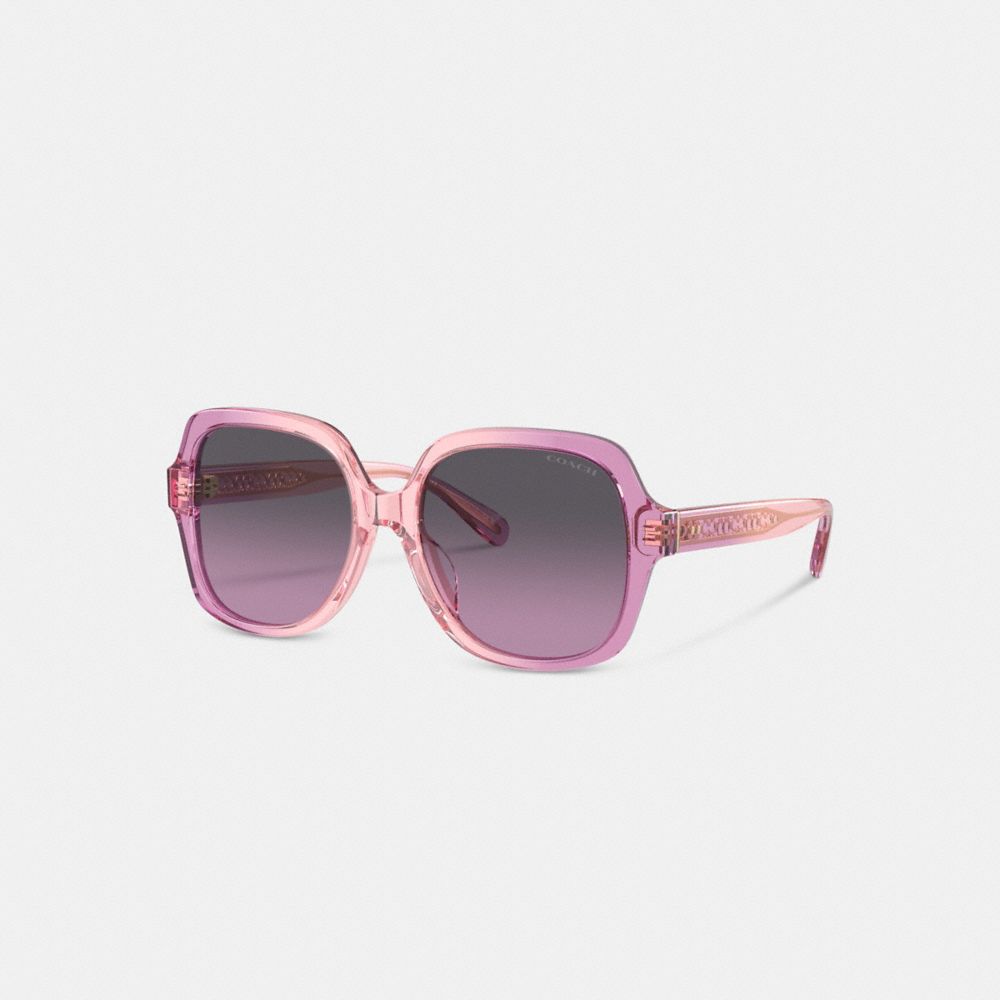 Lentes de Sol Coach Signature Ombré Oversized Square Mujer Rosas Moradas | CL_CH14576