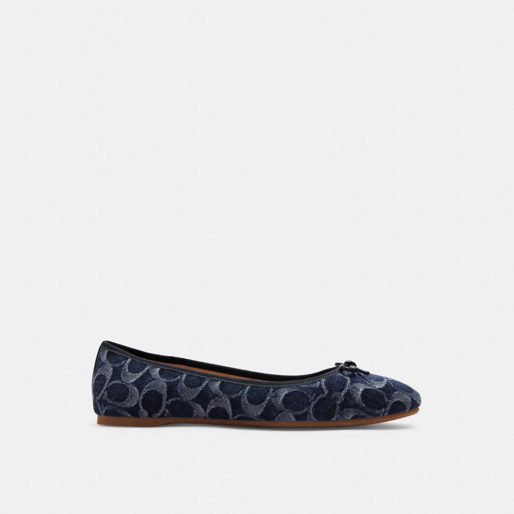 Mocasines Coach Abigail Flat In Signature Denim Denim Mujer Azules | CL_CH69771