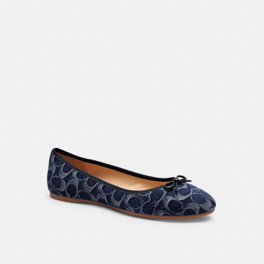 Mocasines Coach Abigail Flat In Signature Denim Denim Mujer Azules | CL_CH69771