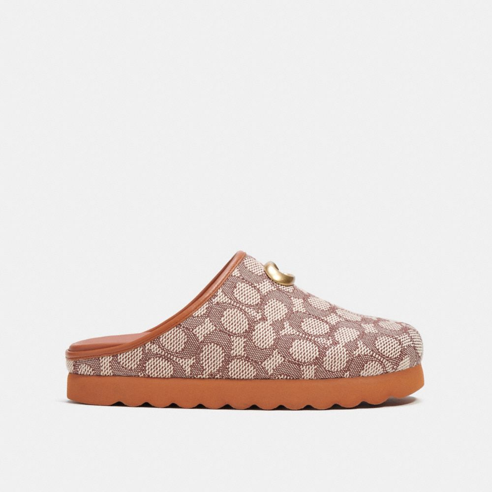 Mocasines Coach Hadley In Signature Textile Jacquard Cocoa Mujer Rosas | CL_CH16086