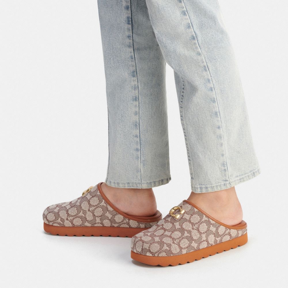 Mocasines Coach Hadley In Signature Textile Jacquard Cocoa Mujer Rosas | CL_CH16086