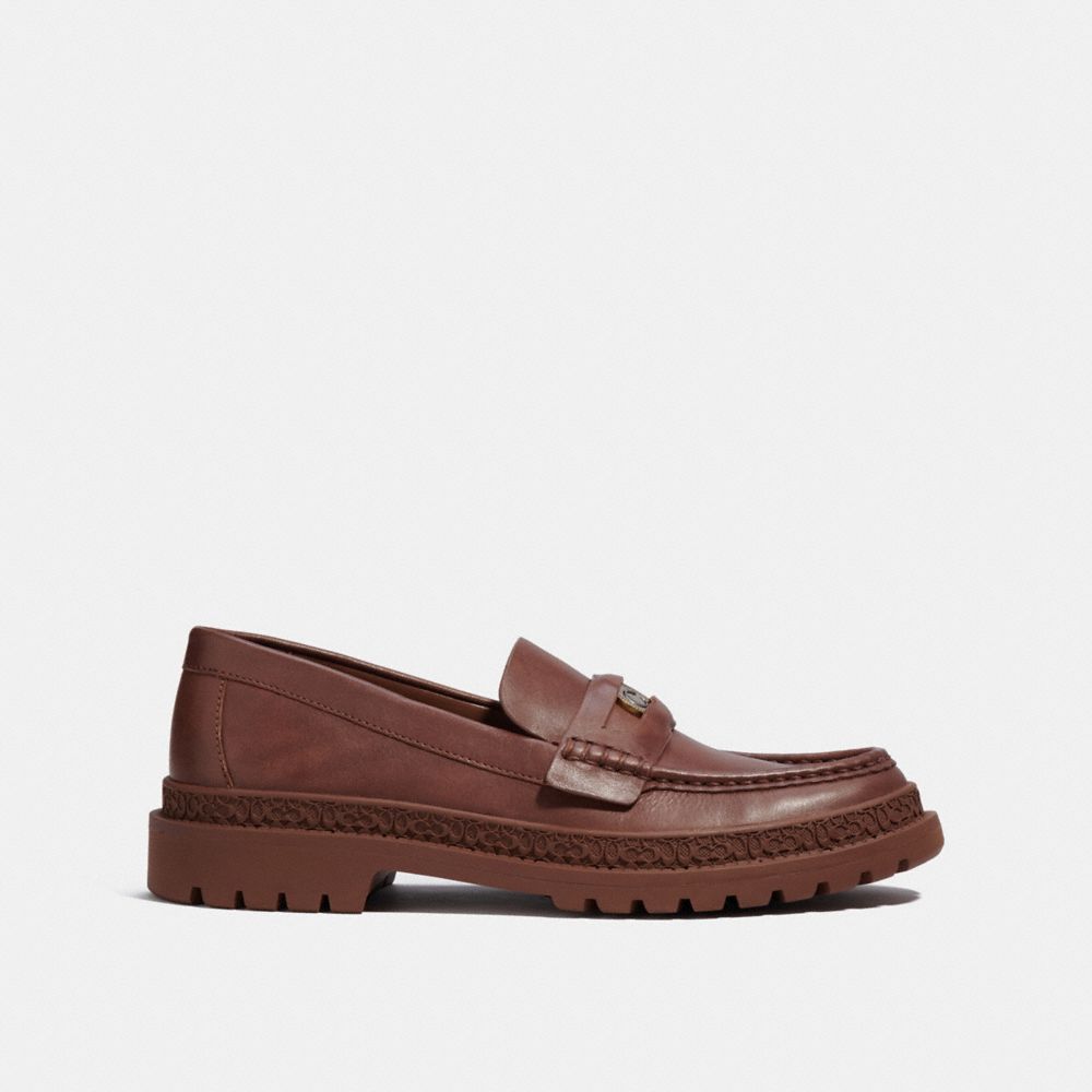 Mocasines Coach Loafer With Signature Coin Hombre Marrones | CL_CH84376