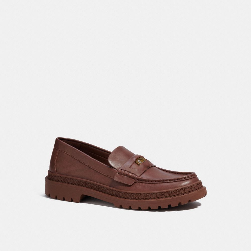 Mocasines Coach Loafer With Signature Coin Hombre Marrones | CL_CH84376