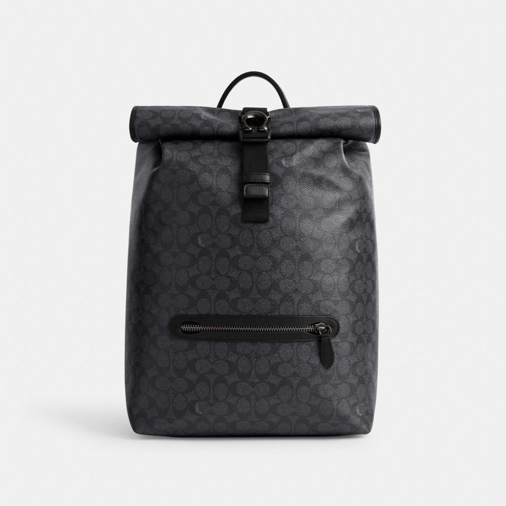 Mochilas Coach Beck Roll Top In Signature Hombre Gris | CL_CH41550