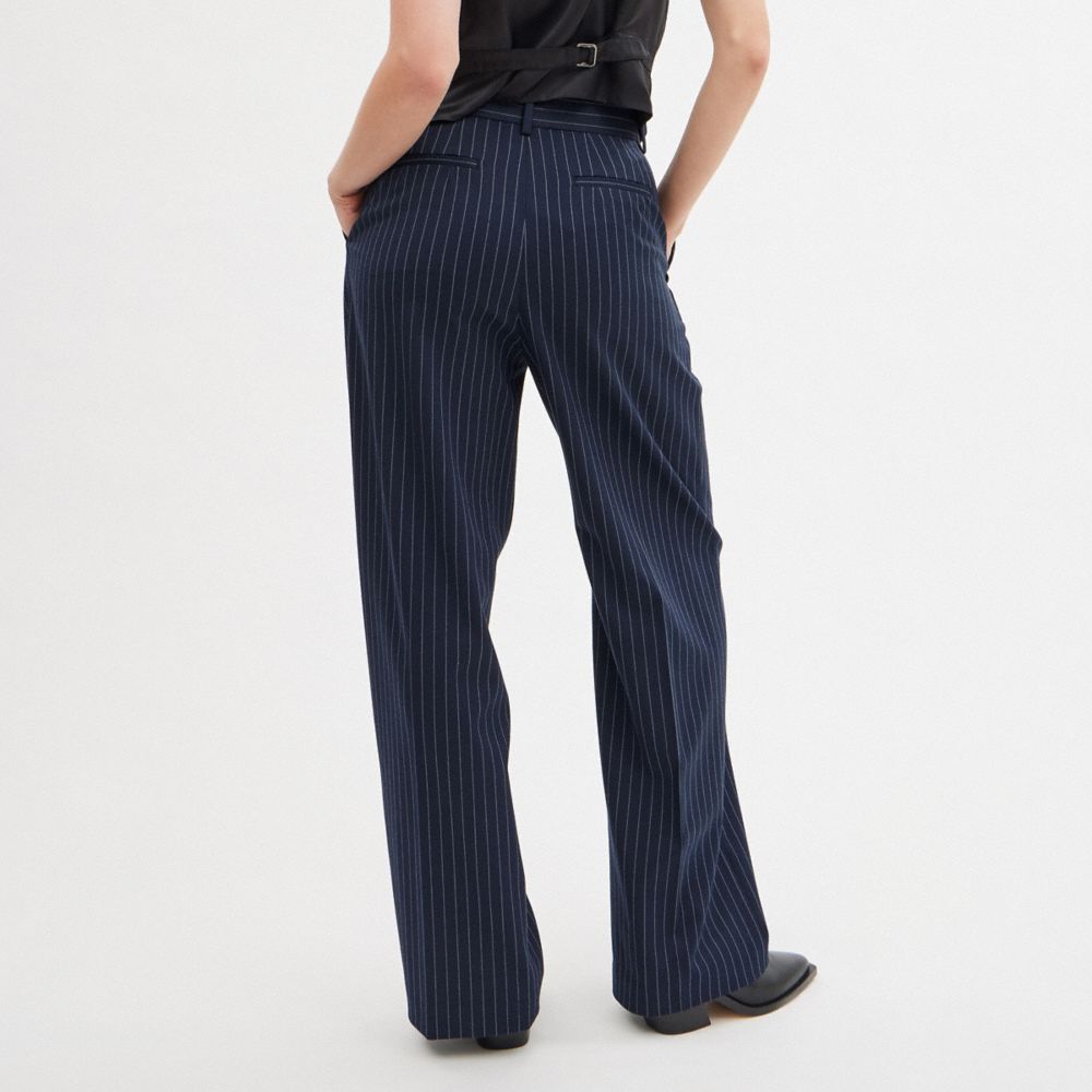 Pantalones Coach Wide Leg Mujer Azul Marino | CL_CH79929