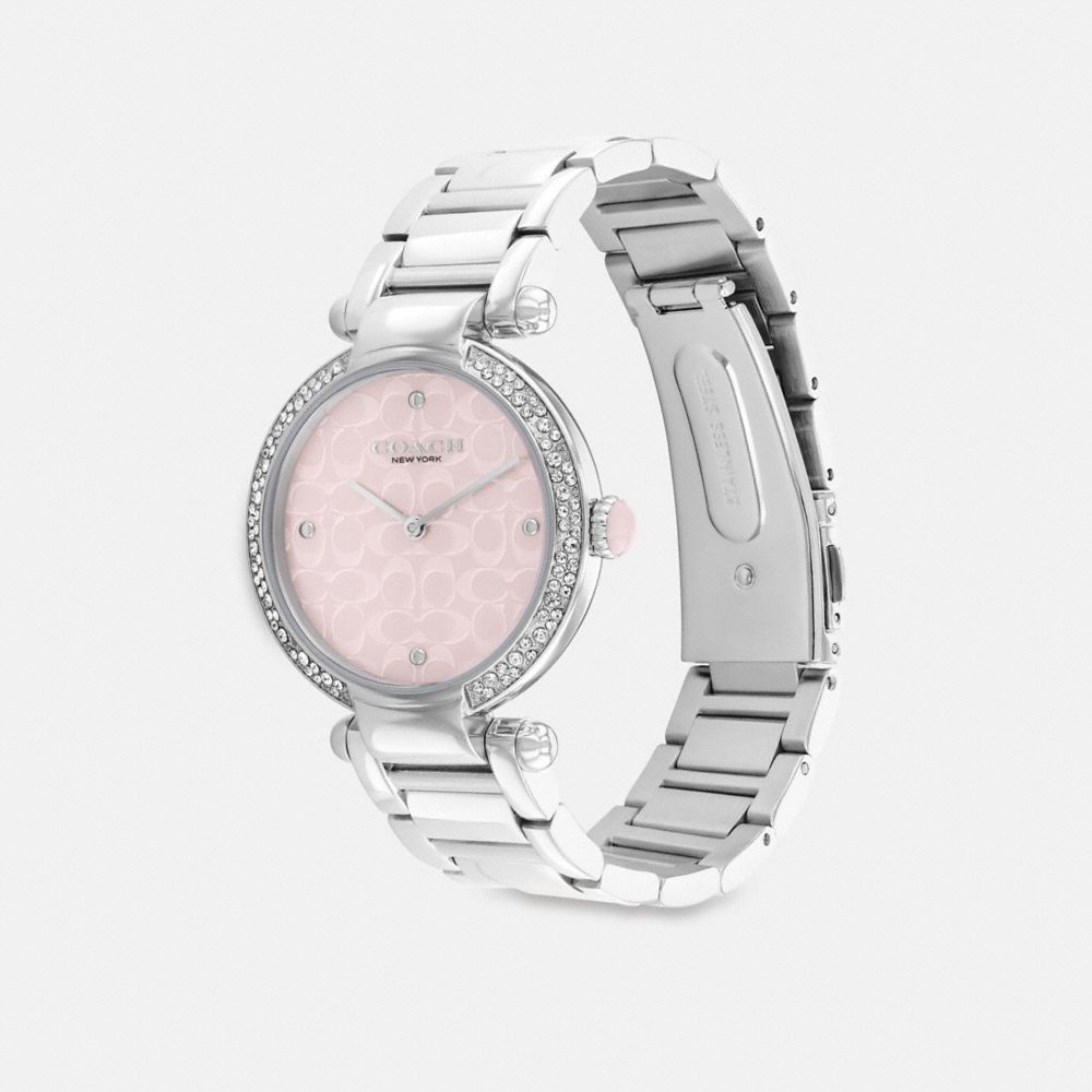 Relojes Coach Cary 34 Mm Stainless Steel Mujer Gris Rosas | CL_CH77864