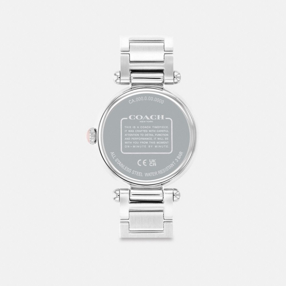 Relojes Coach Cary 34 Mm Stainless Steel Mujer Gris Rosas | CL_CH77864