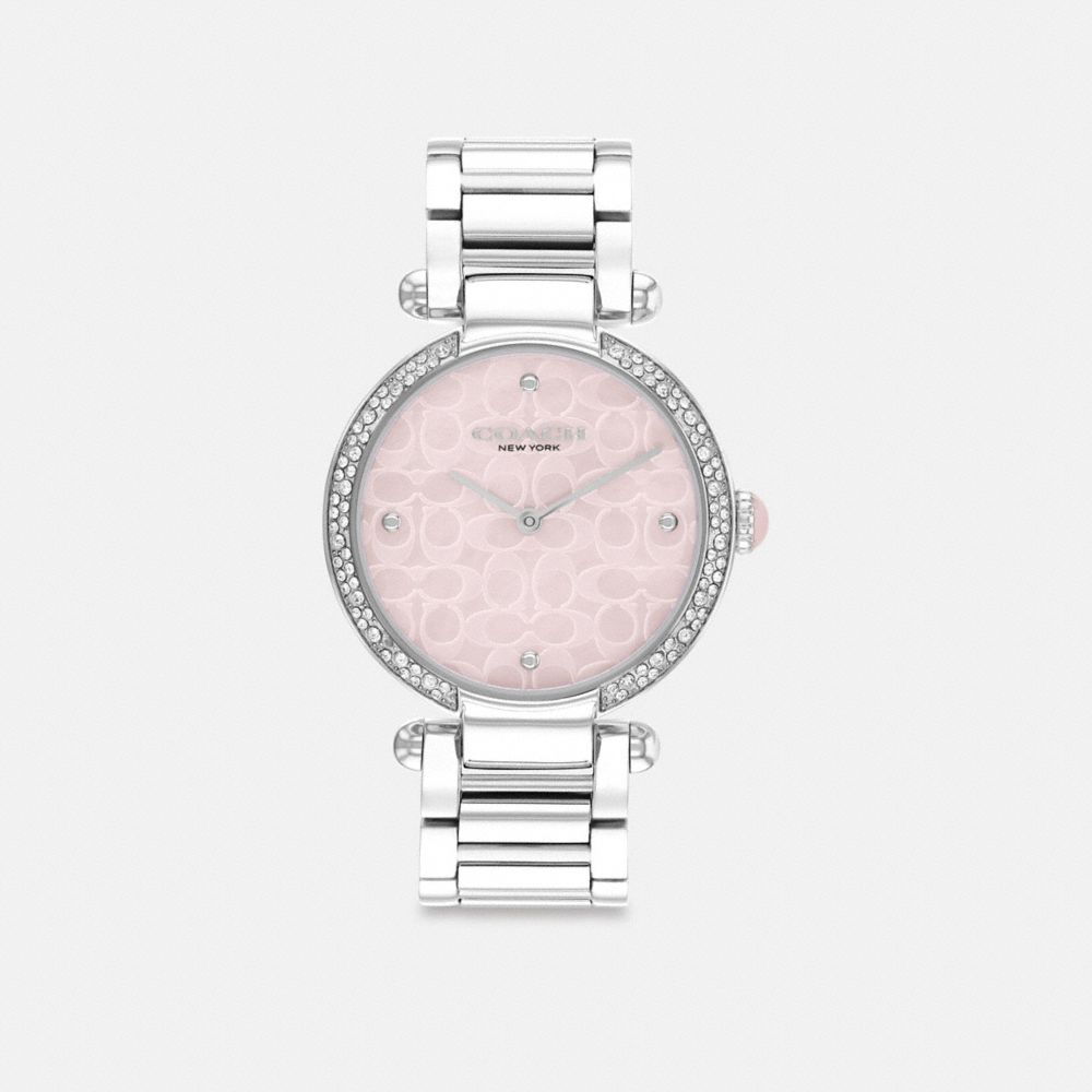 Relojes Coach Cary 34 Mm Stainless Steel Mujer Gris Rosas | CL_CH77864