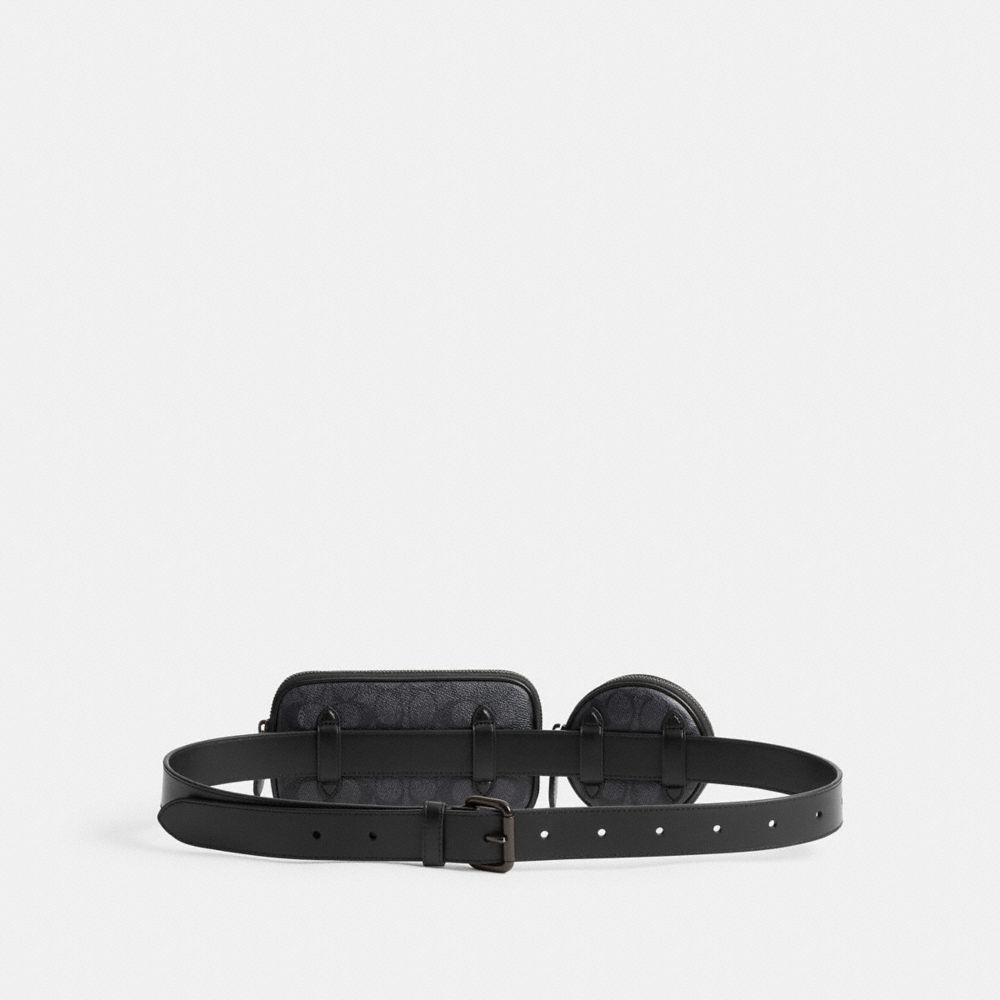 Riñonera Coach Multi Pouch Belt In Signature Hombre Negras | CL_CH49842