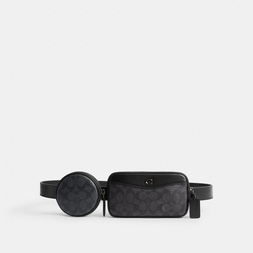 Riñonera Coach Multi Pouch Belt In Signature Hombre Negras | CL_CH49842